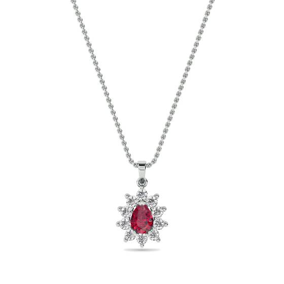 Rubin- und Diamantanhänger