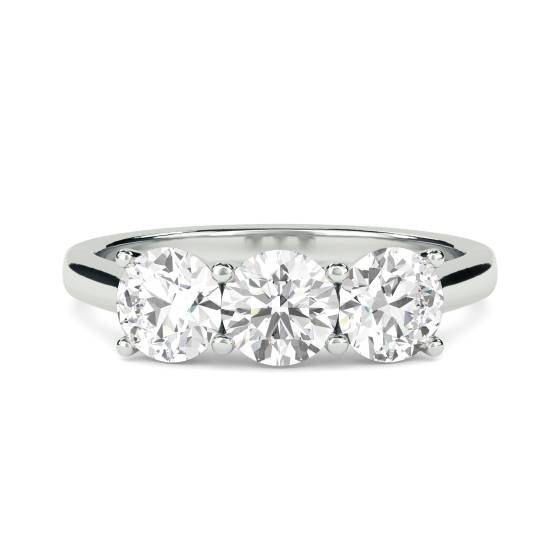 Moderner Trilogie-Ring mit rundem Diamanten