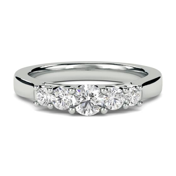 Halb-Ewigkeitsring mit 5 runden Diamanten (0,25 Karat, SI/G-H)