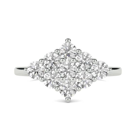 Runder Diamantcluster-Ring