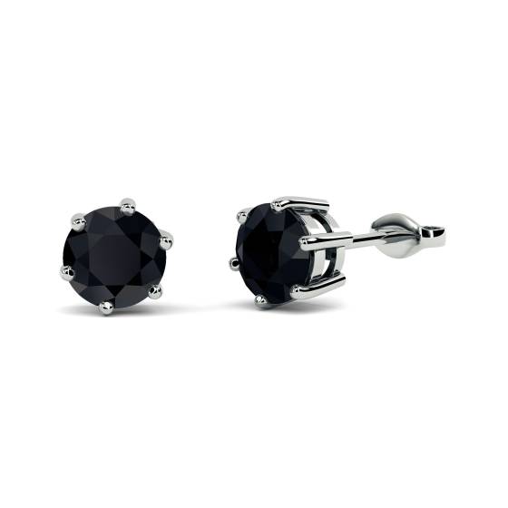 Runde Ohrringe mit schwarzem Diamanten