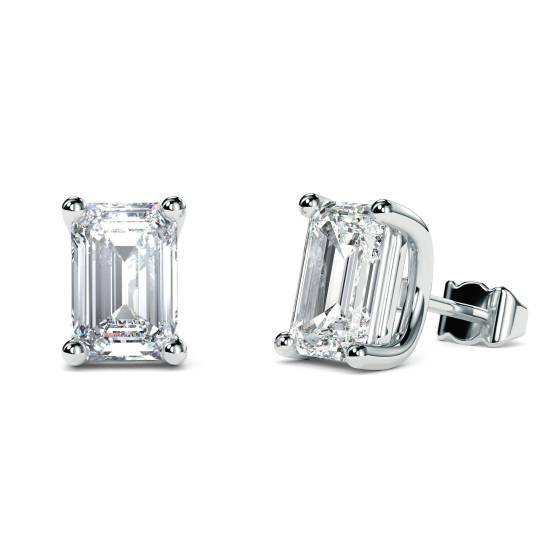 Klassische Smaragd-Diamant-Ohrstecker