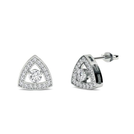 Ohrringe mit rundem Diamantcluster
