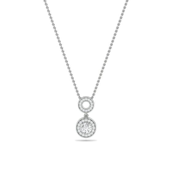Runder Diamant-Anhänger mit Halo-Fassung
