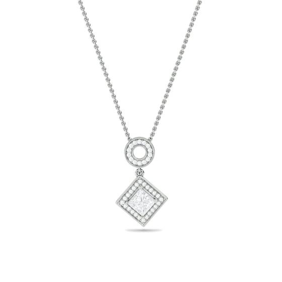 Prinzessin-Diamant-Anhänger mit Halo-Fassung