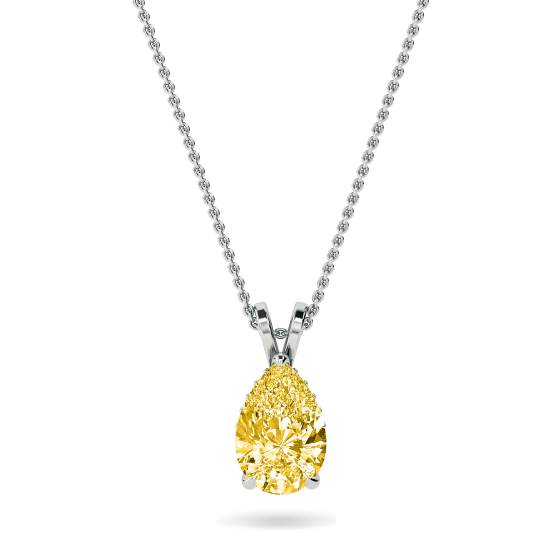 Birnenförmiger gelber Diamant-Solitär-Anhänger