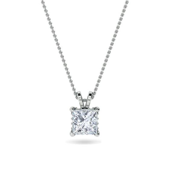 Prinzessinnen-Diamant-Halo-Anhänger