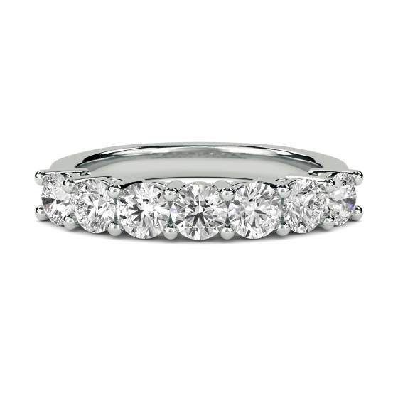 7 Stone Round Diamond Half Eternity Ring