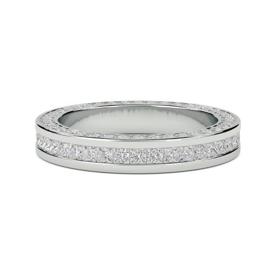 Prinzess- und Runddiamant-Ewigkeitsring