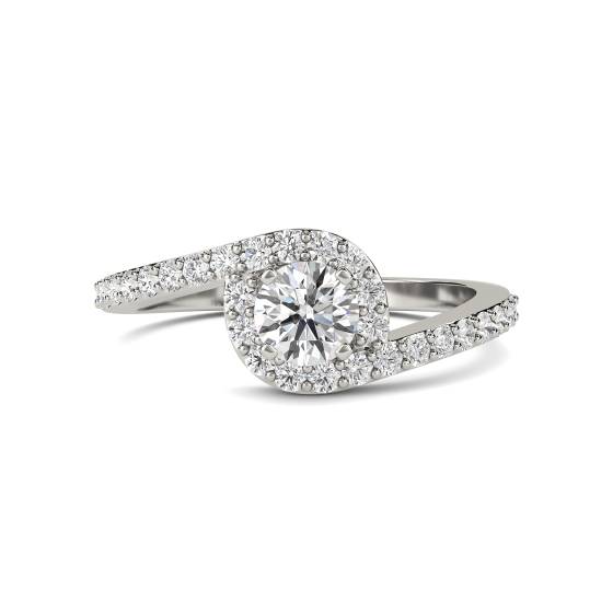 Runder Diamant-Schulterring mit passendem Band