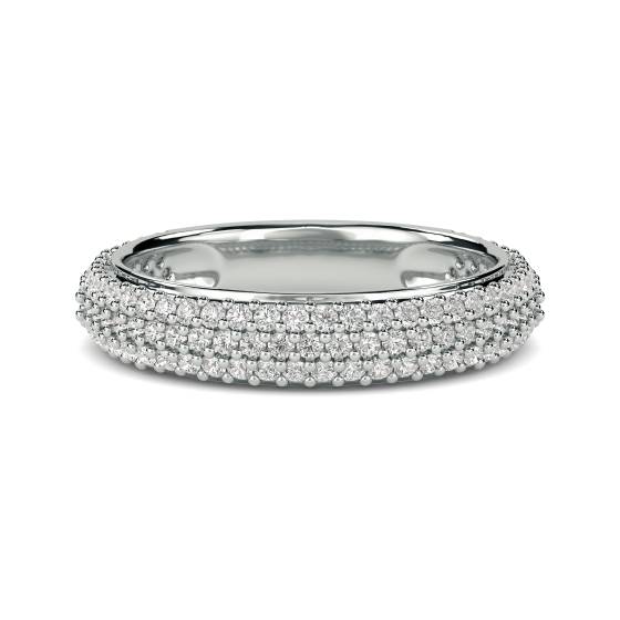 Runder Diamant-Ewigkeitsring mit drei Reihen