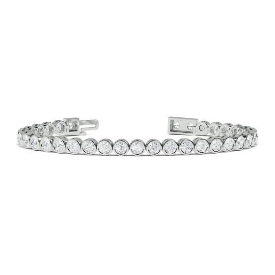 Einzigartiges Tennisarmband mit runder Diamantfassung