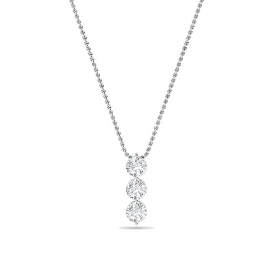 Moderner Anhänger mit rundem Diamanten im Trilogie-Design