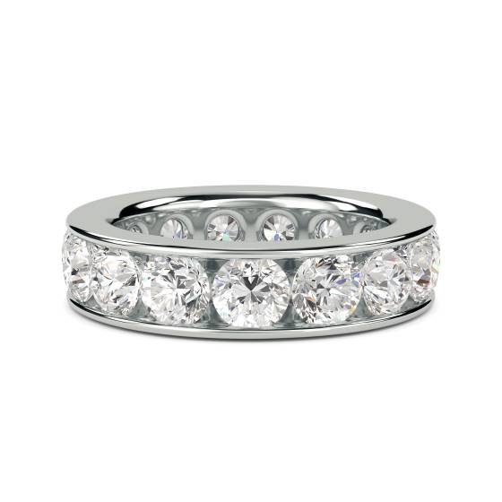 Kanalgefasster 5,5 mm runder Eternity-Diamantring