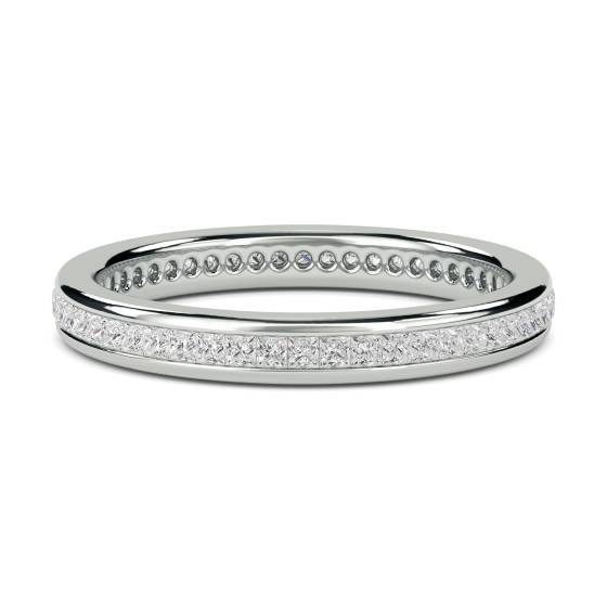 0,55 ct VS/E-F Prinzess-Naturdiamant-Ewigkeitsring