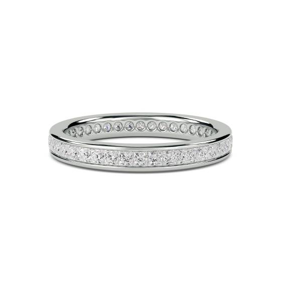 0,75 ct VS/E-F Prinzess-Naturdiamant-Ewigkeitsring