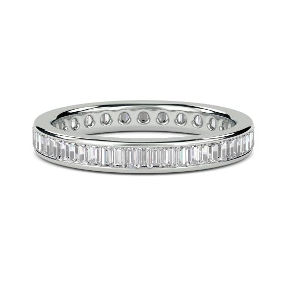 0,75 ct VS/E-F Baguette-Naturdiamant-Ewigkeitsring