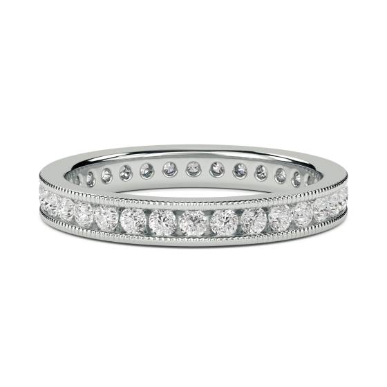 0,52 ct VS/E-F Runder Naturdiamant Voll-Eternity-Ring