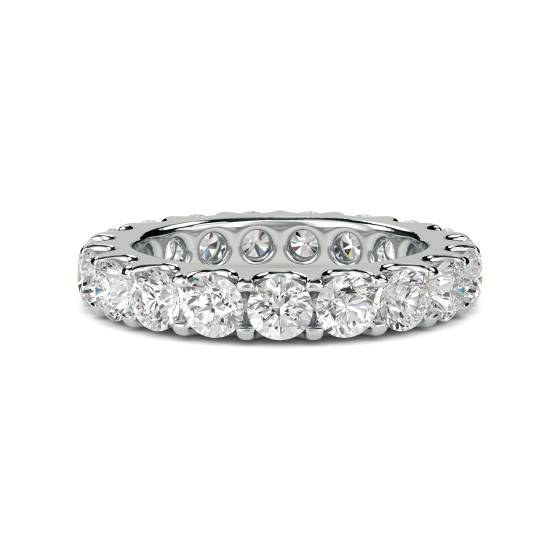 Eleganter, runder Diamantring mit 3,00 ct, durchgehendem Eternity-Design