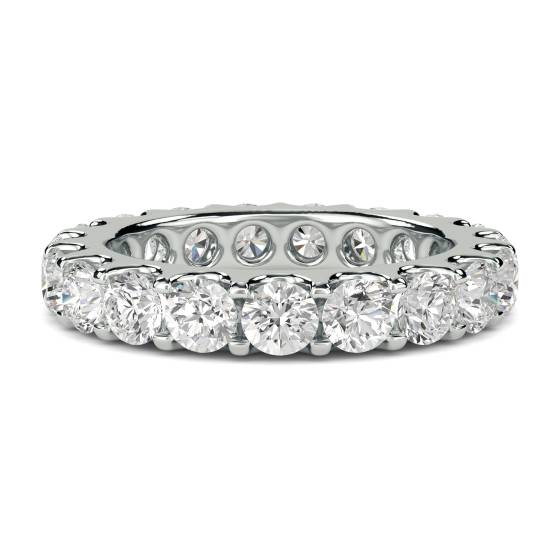 Eleganter, runder Diamantring mit 3,00 ct, durchgehendem Eternity-Design