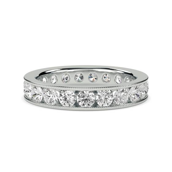 Eleganter, runder Diamantring mit 2,00 ct, durchgehendem Eternity-Design