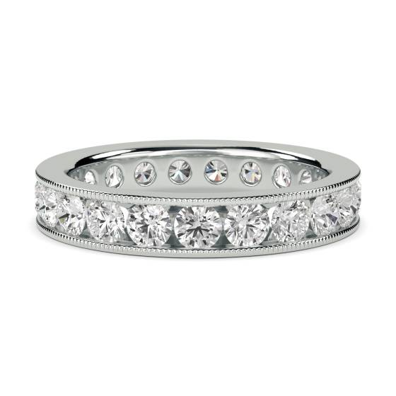 Eleganter, runder Diamantring mit 2,00 ct, durchgehendem Eternity-Design