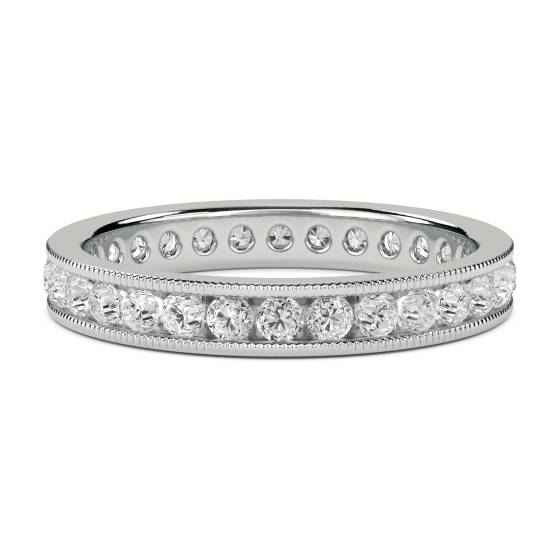 Round Diamond Milgrain Set Full Eternity Ring