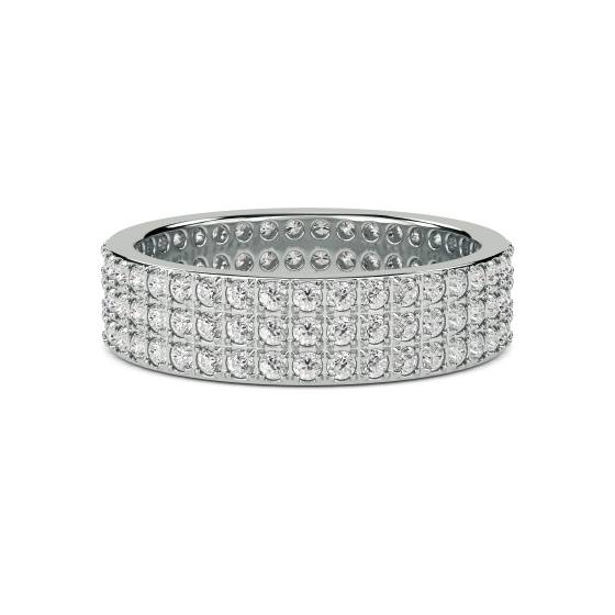 1,00 ct SI/F-G Runder Naturdiamant Voll-Eternity-Ring