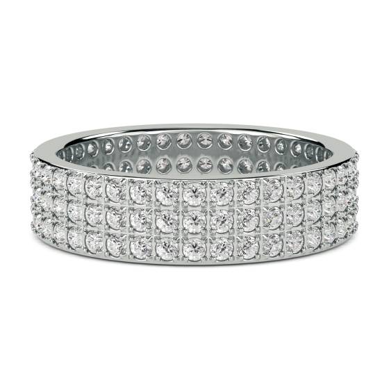 1,00 ct SI/F-G Runder Naturdiamant Voll-Eternity-Ring