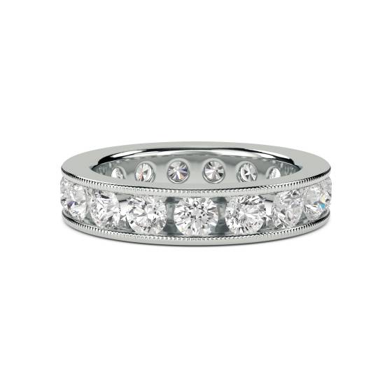 Eleganter, runder Diamantring mit 2,50 ct, der die Ewigkeitsform perfekt ergänzt