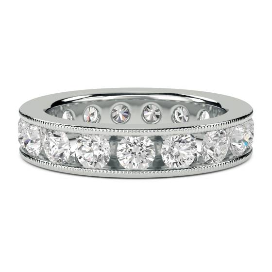 Eleganter, runder Diamantring mit 2,50 ct, der die Ewigkeitsform perfekt ergänzt