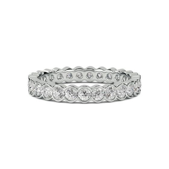 Eleganter, runder Diamantring mit 1,00 ct und Lünettenfassung – ein echter Ewigkeitsring