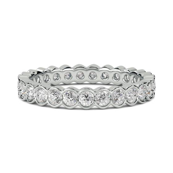 Eleganter, runder Diamantring mit 1,00 ct und Lünettenfassung – ein echter Ewigkeitsring