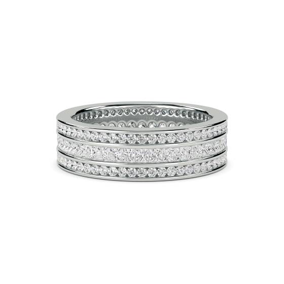 1,60 ct VS/E-F 3-reihiger runder Naturdiamant-Ring (Eternity- und Cocktailring)