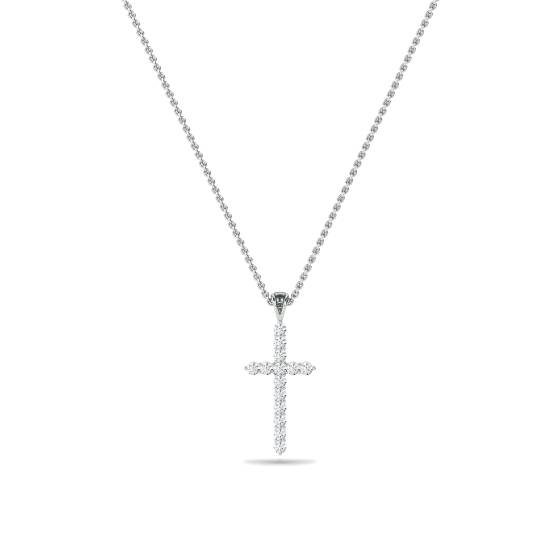 Traditioneller runder Diamant-Kreuzanhänger