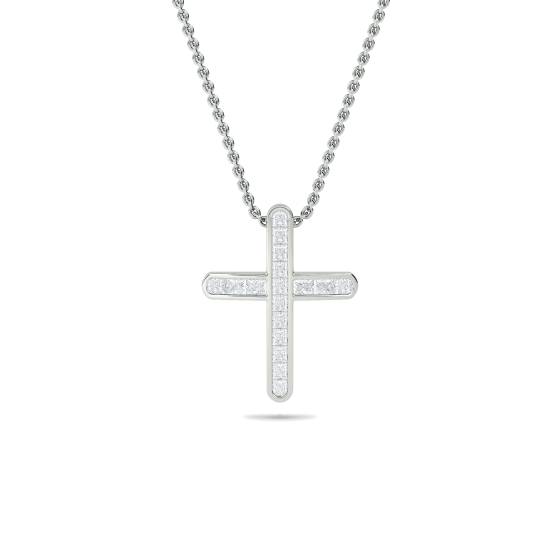 Einzigartiger Prinzessin-Diamant-Kreuzanhänger