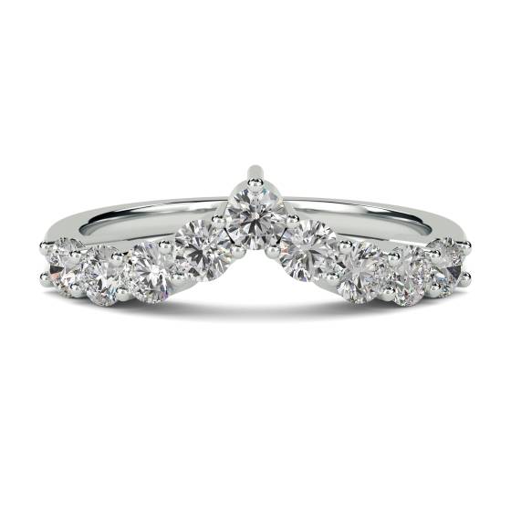 Klassischer runder Diamant-Wishbone-Ewigkeitsring