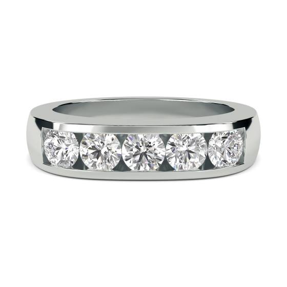 5 Stone Round Diamond Half Eternity Ring