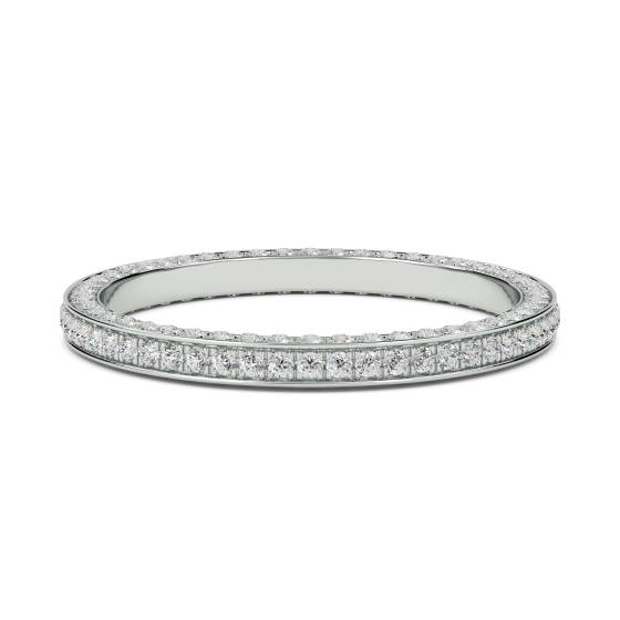 3 Sided Round Diamond Full Eternity Ring