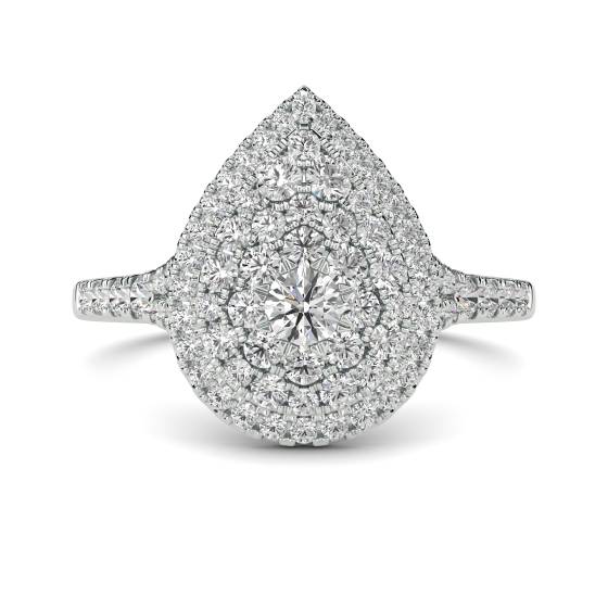 Runder Diamantcluster-Ring