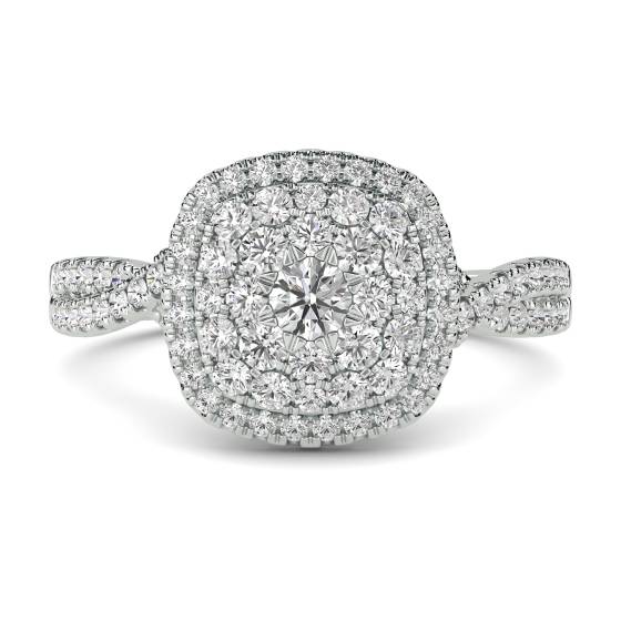 Runder Diamantcluster-Ring