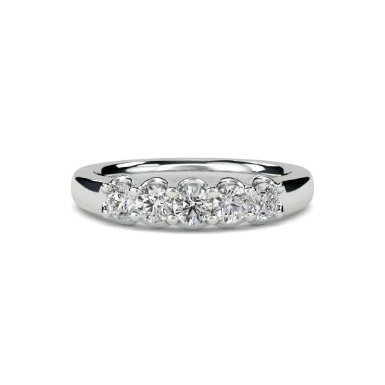 Eleganter runder Naturdiamant-Ewigkeitsring mit 0,50 ct VS/E-F