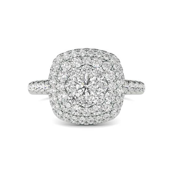 Runder Diamantcluster-Ring