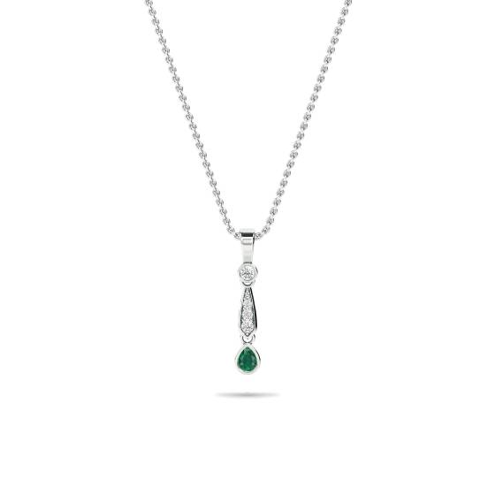 Smaragd-Drachenanhänger (0,25 ct) mit Kette