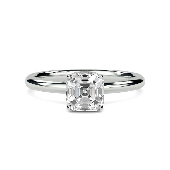 Versteckter Halo-Ring mit Asscher-Diamant