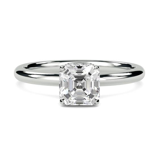 Versteckter Halo-Ring mit Asscher-Diamant