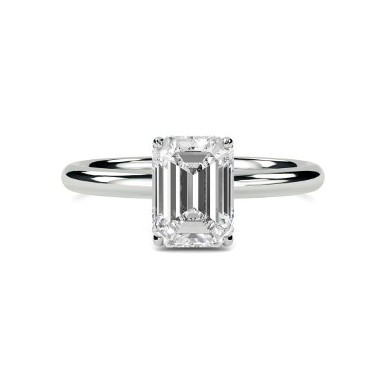 Smaragd-Diamant-Ring mit verstecktem Halo