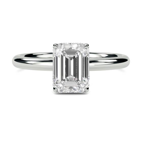 Smaragd-Diamant-Ring mit verstecktem Halo