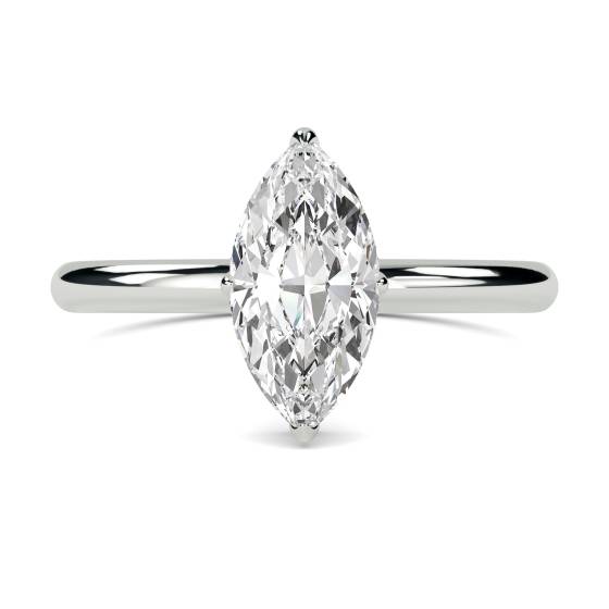 Marquise-Diamantring mit hohem Fassungsvermögen und verstecktem Halo