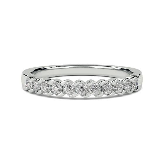 Eleganter 2-mm-Ring mit rundem Diamanten für Ewigkeit